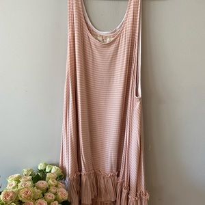 Farmhouse Frocks Striped tunic length tank top 3x